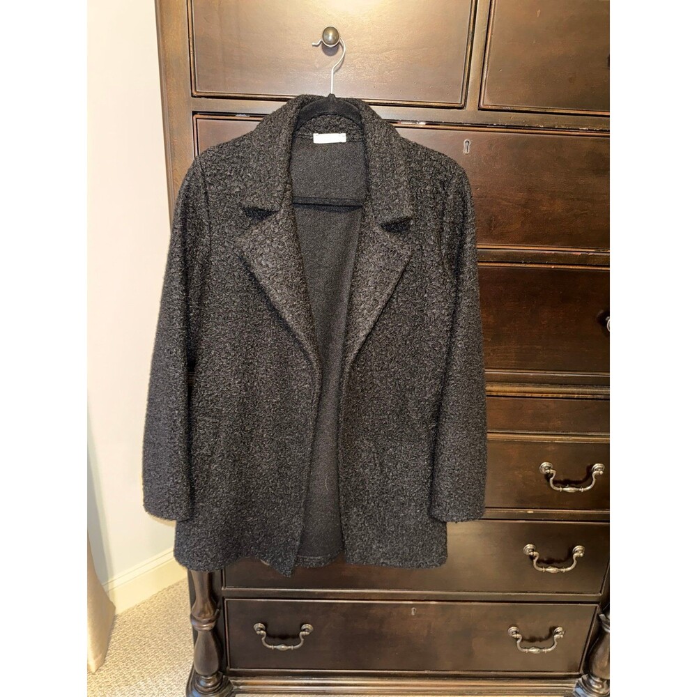 Black Boucle coat Small
